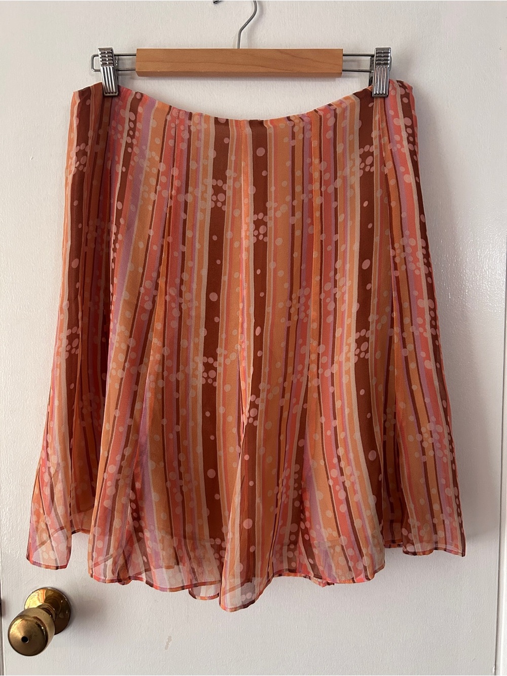 Vintage Retro Stripe & Dot Midi Skirt